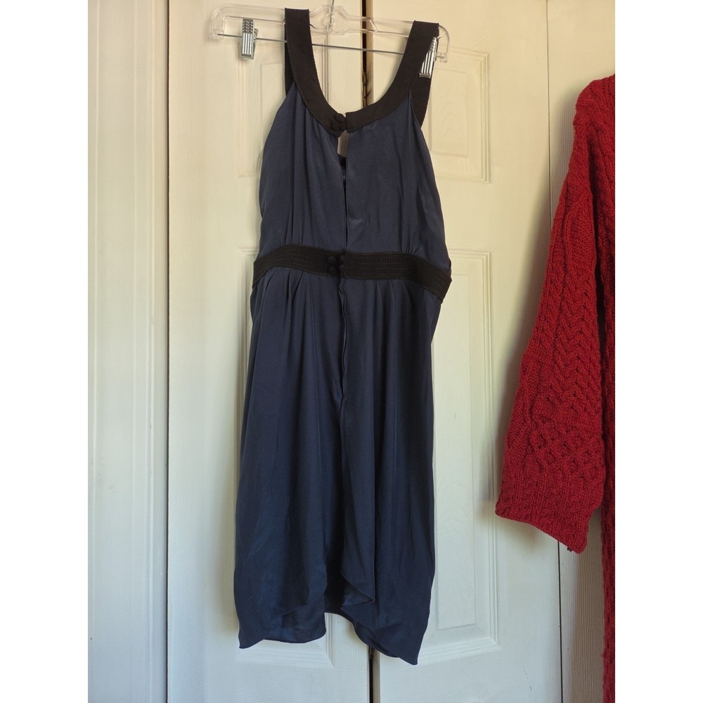 Jenni Kayne Silk Dress Navy Fairy Goth Babydoll Y2K Size 4 - Picture 4 of 8